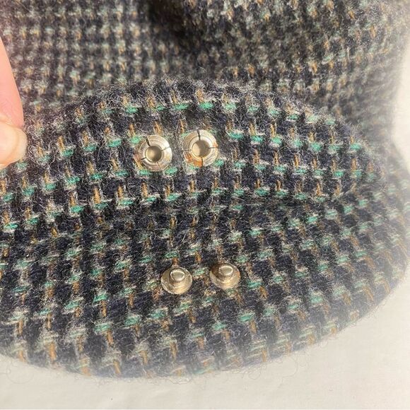 Minnesota Hats Vintage Gray/Black Houndstooth Wool Newsboys Hat W/Earflaps - Picture 6 of 11